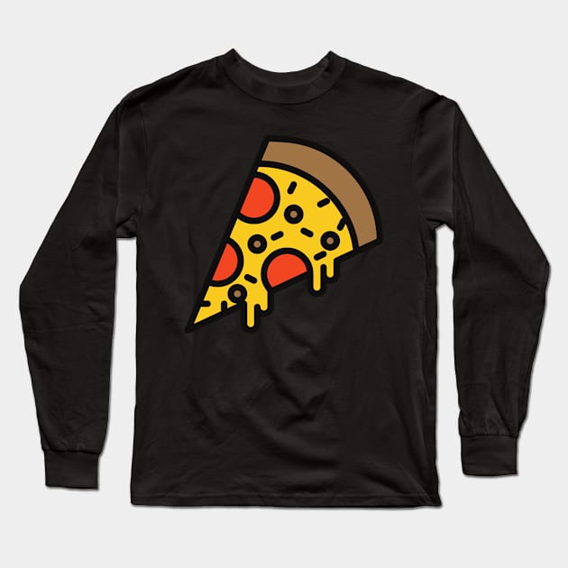 Cheese Dripping Cheesy Pizza Illustration Long Sleeve T-Shirt by InkyArt